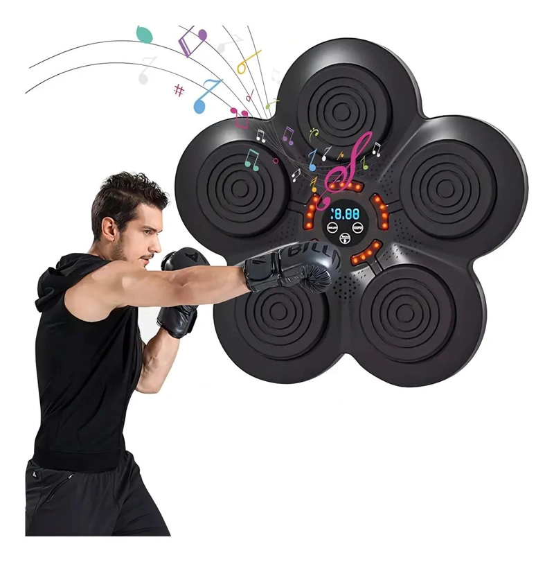 MAQUINA DE BOXEO MUSICAL DE PARED CON GUANTES ROJOS PARA ENTRENAMIENTO - 1