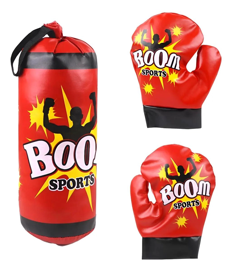 KIT DE BOXEO INFANTIL CON SACO, GUANTES Y PUSHING BALL PARA ENTRENAMIENTO - 1