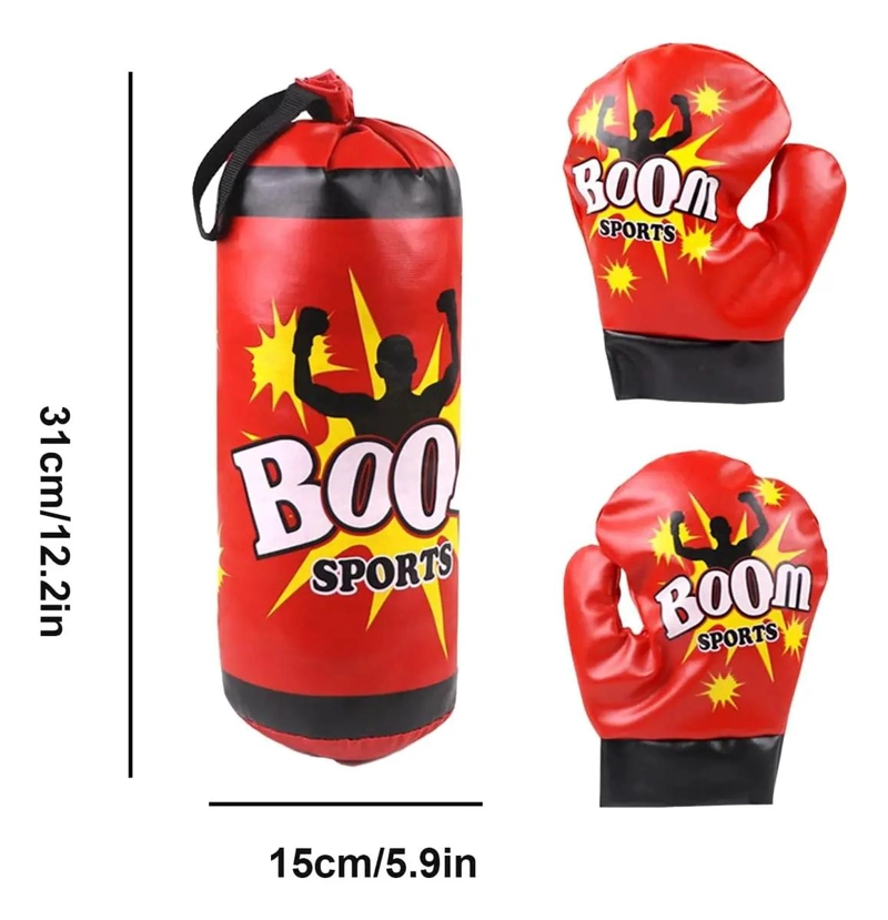 KIT DE BOXEO INFANTIL CON SACO, GUANTES Y PUSHING BALL PARA ENTRENAMIENTO - 2
