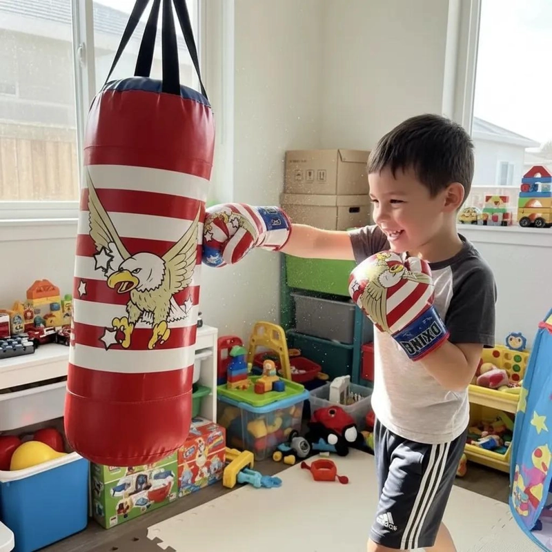 SACO DE BOXEO INFANTIL CON GUANTES PARA ENTRENAMIENTO Y DIVERSION - 1