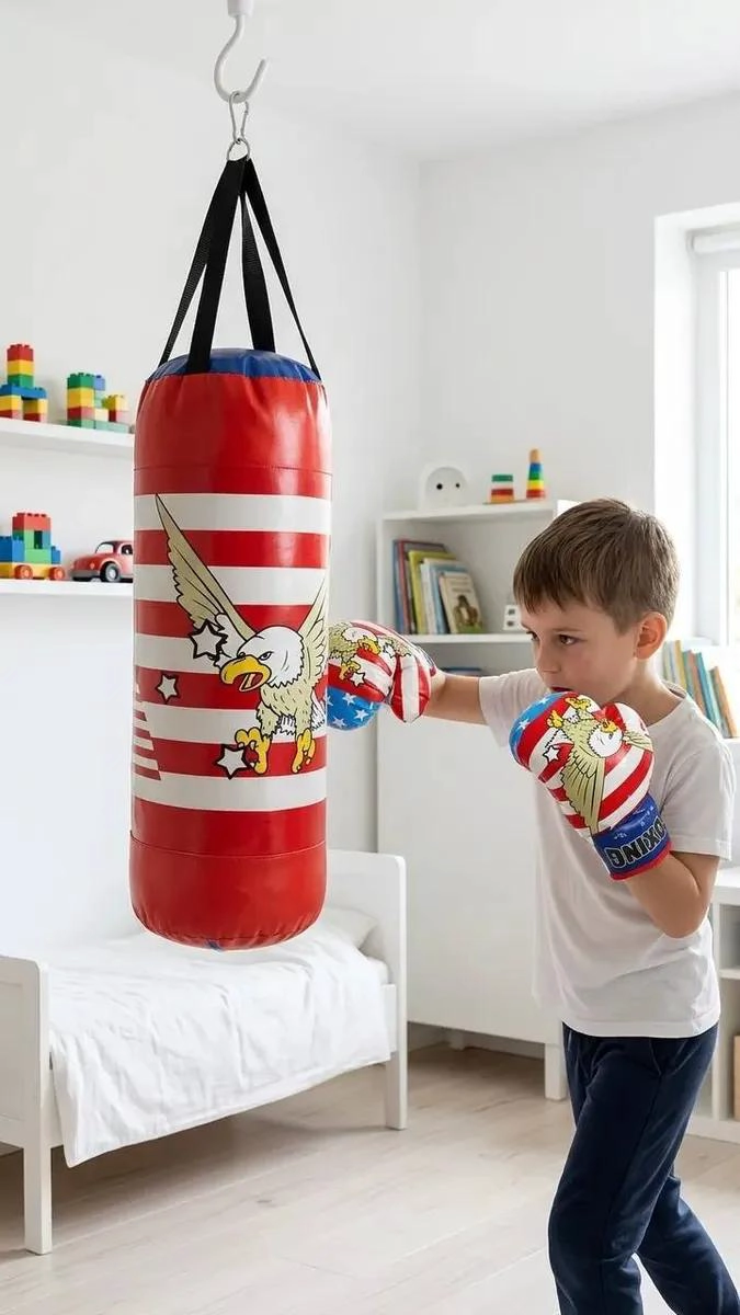 SACO DE BOXEO INFANTIL CON GUANTES PARA ENTRENAMIENTO Y DIVERSION - 5