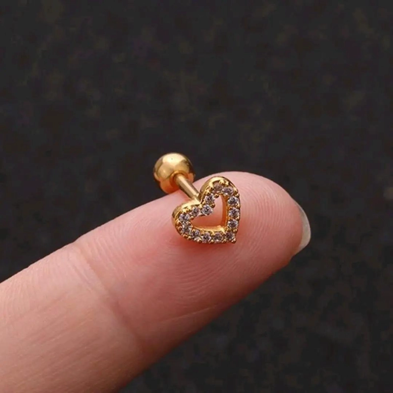 SET DE AROS PEQUEÑOS CON TOPE BAÑO EN ORO 18K Y VARIAS PERFORACIONES - 5