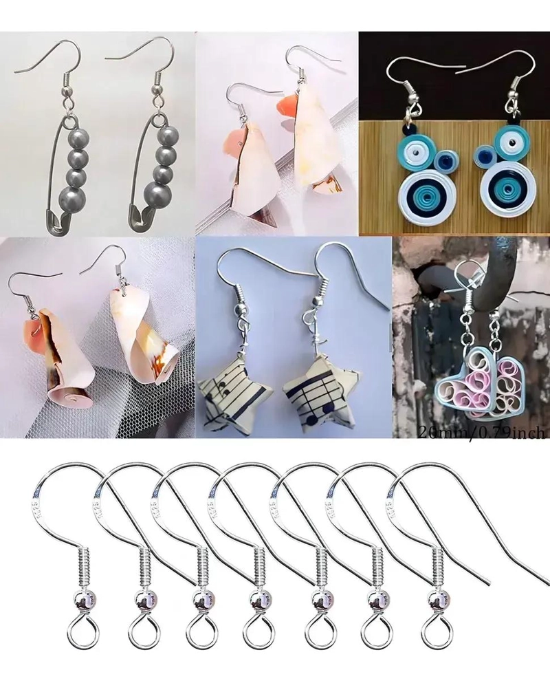 PACK DE 200 GANCHOS PARA AROS DE PLATA FINA 925 ESTILO HIPPIE - 2