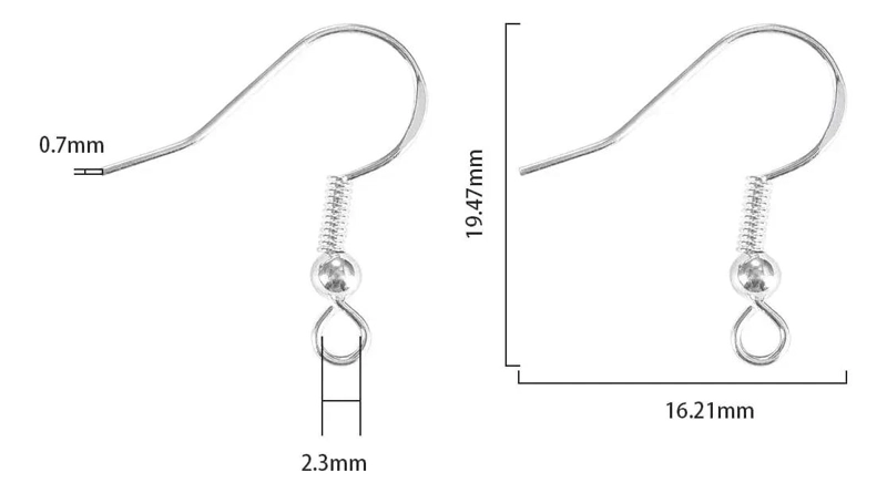 PACK DE 200 GANCHOS PARA AROS DE PLATA FINA 925 ESTILO HIPPIE - 5