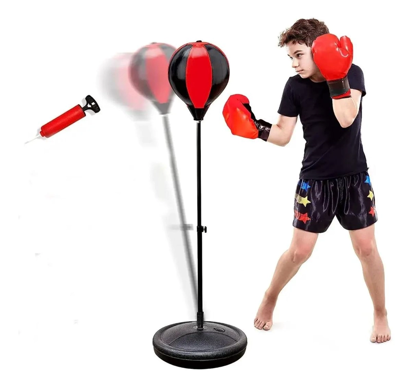 SET DE ENTRENAMIENTO DE BOXEO PARA NIÑOS CON BALON Y BASE ESTABLE - 1