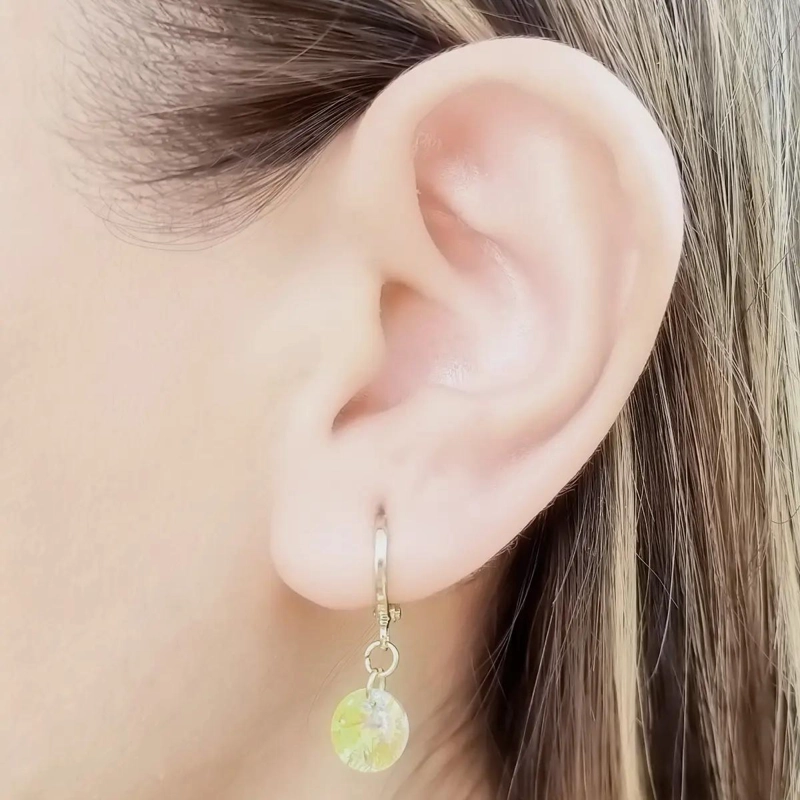 AROS ARGOLLA CON CRISTAL AUSTRIACO Y BAÑO DE ORO 18 QUILATES - 2