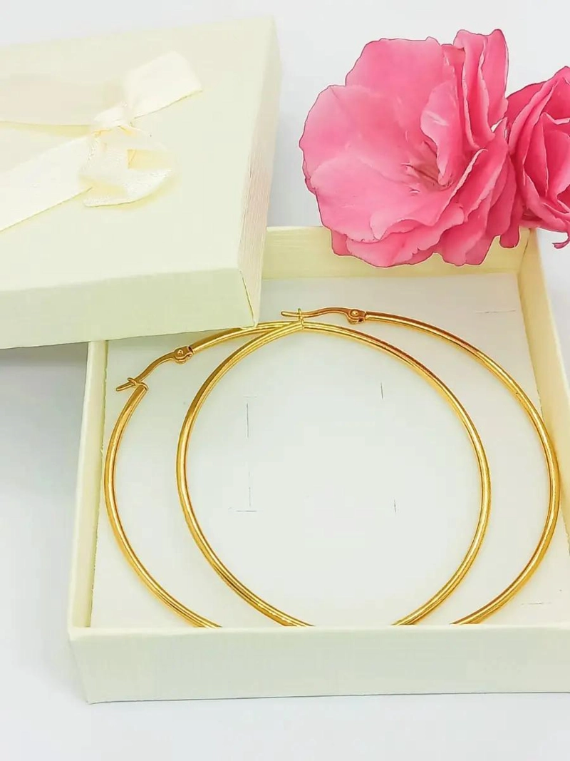 ARGOLLAS CLASICAS CHAPADAS EN ORO DE 18K DE 65 MM - 2