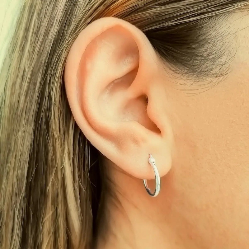 AROS ARGOLLAS DE PLATA FINA 925 DE 15 MM DE DIAMETRO - 2