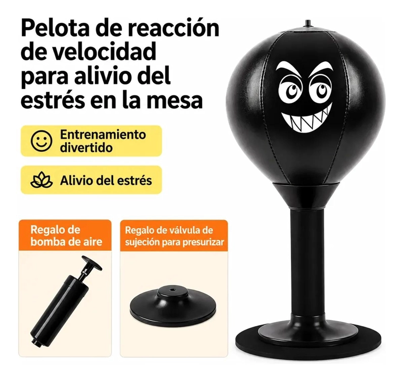 SET DE BOXEO CON PUNCHING BALL DE MESA PARA NIÑOS Y ADULTOS - 3