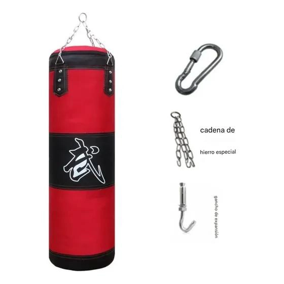 CAJA DE BOXEO GRANDE 120CM CON SACO DE 40KG Y CUERO PU ROJO - 2