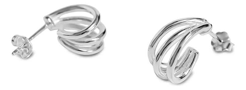 AROS MEDIA ARGOLLA TRIPLE DISEÑO EN PLATA FINA 925 - 3