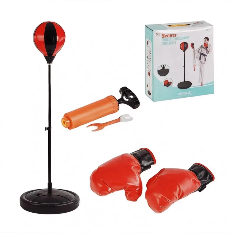 SACO DE BOXEO PARA NIÑOS CON SOPORTE AJUSTABLE Y GUANTES INCLUIDOS - 4