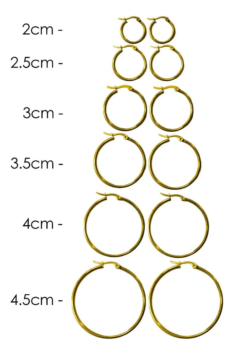 PACK DE 6 PARES DE ARGOLLAS EN ACERO QUIRURGICO DORADO Y PLATEADO - 1