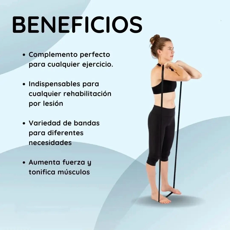 KIT DE BANDAS ELASTICAS PARA EJERCICIO Y YOGA CON DIFERENTES RESISTENCIAS - 3