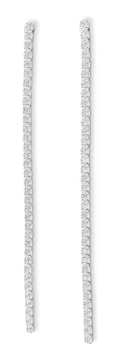 AROS CON CINTILLO Y CIRCONES BLANCOS EN PLATA FINA 925 - 1