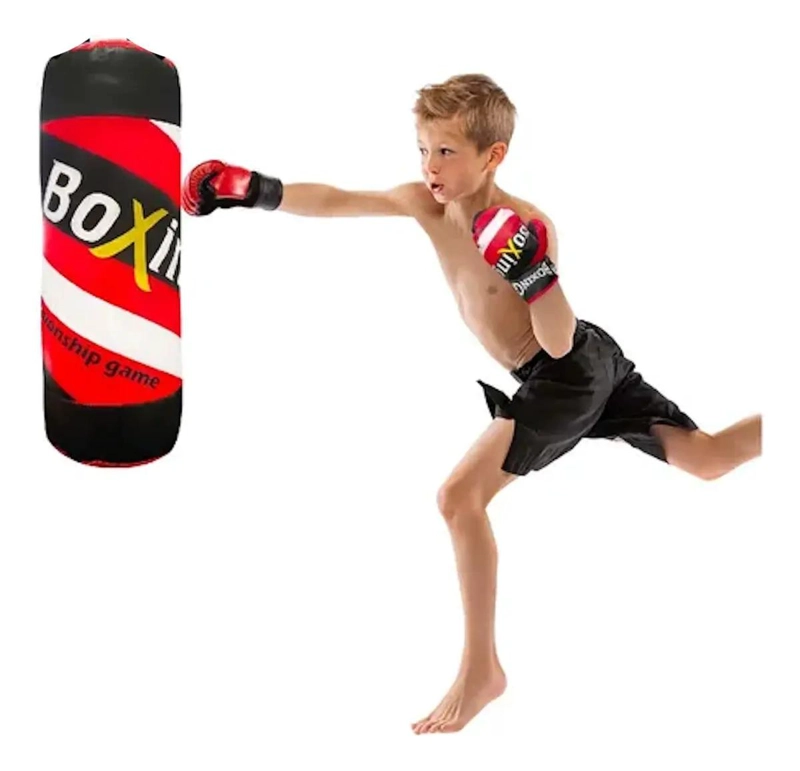 SET DE SACO DE BOXEO DE 50 CM PARA NIÑOS CON GUANTES INCLUIDOS - 1