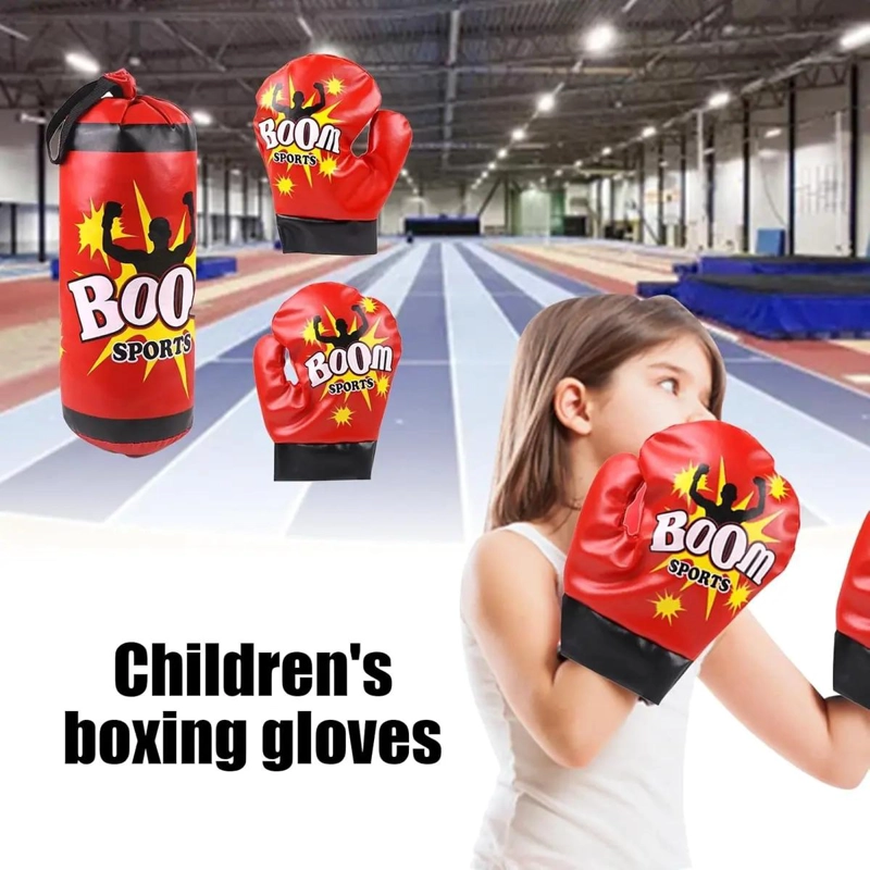 KIT DE BOXEO INFANTIL CON SACO, GUANTES Y PELOTA DE REACCION - 1