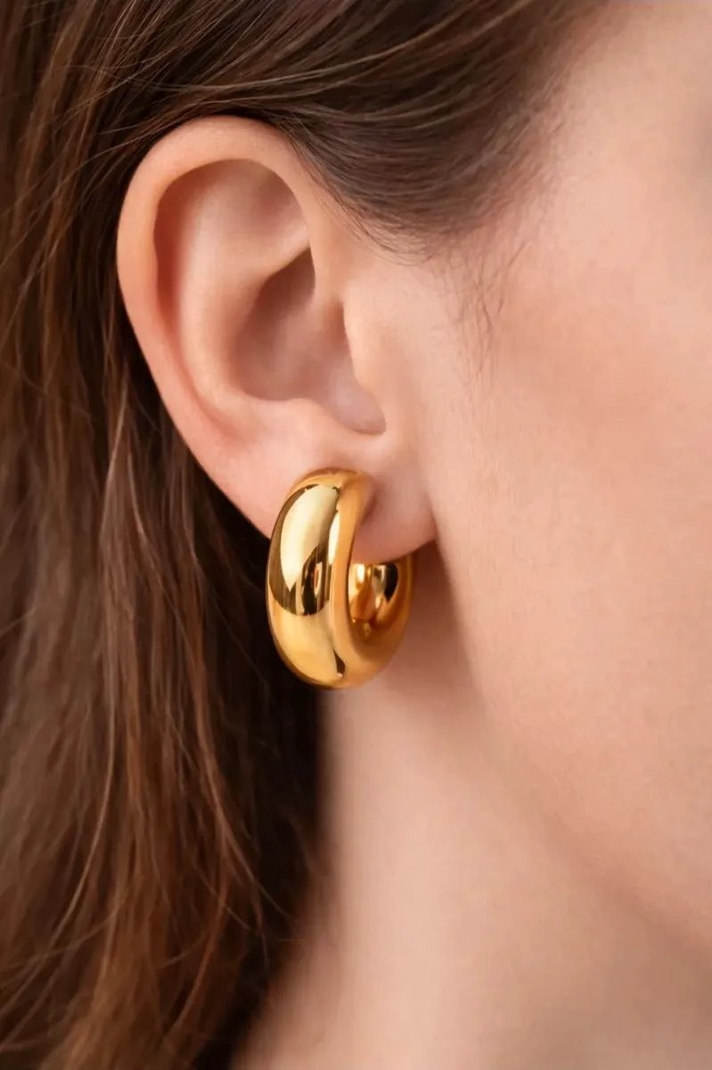 AROS ARGOLLAS GRUESAS DE ACERO INOXIDABLE DE 3 CM - 3