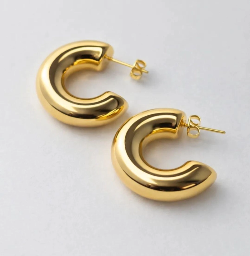 AROS ARGOLLAS GRUESAS DE ACERO INOXIDABLE DE 3 CM - 4