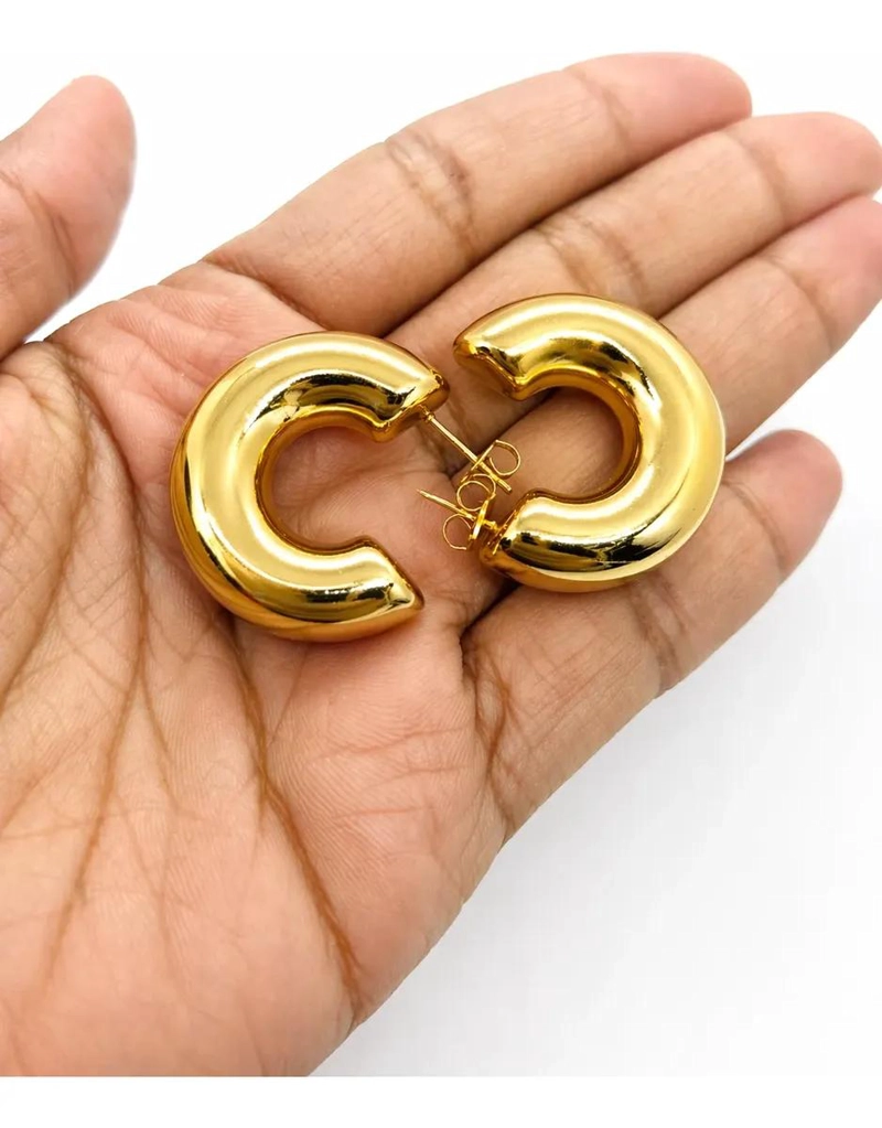 AROS ARGOLLAS GRUESAS DE ACERO INOXIDABLE DE 3 CM - 5