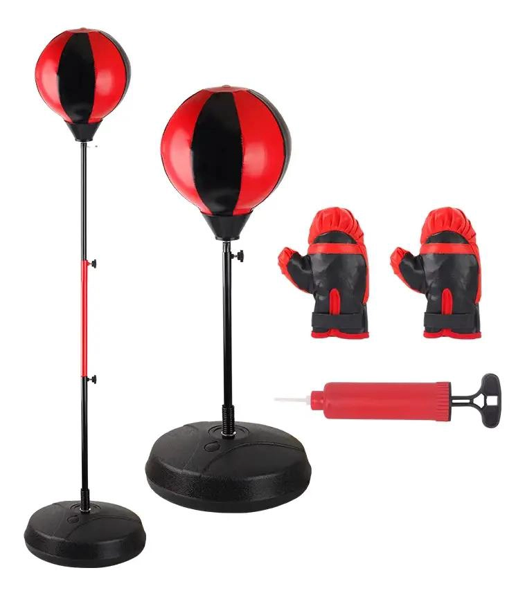 SET DE BOXEO CON PUNCHING BALL PARA NIÑOS CON ALTURA AJUSTABLE Y ENTRENADOR - 3