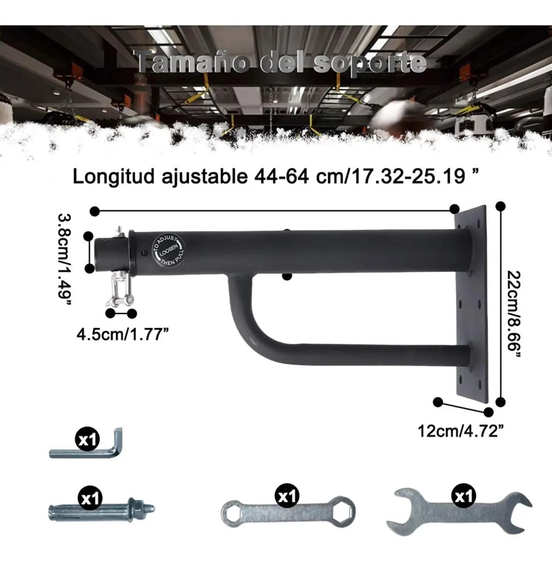 SOPORTE DE PARED RESISTENTE PARA SACO DE BOXEO CON GIRO 360 GRADOS - 2