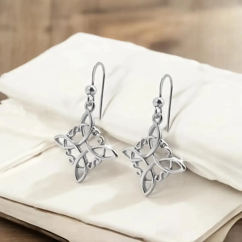 AROS COLGANTES CON DISEÑO DE NUDO EN PLATA FINA NACIONAL - 2