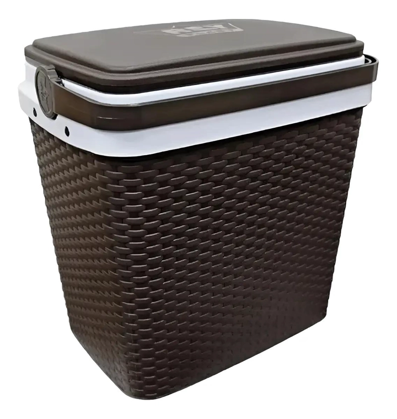 REFRIGERADOR COMPACTO DE 35 LITROS CON DISEÑO EN RATAN Y ASA DE SEGURIDAD - 1