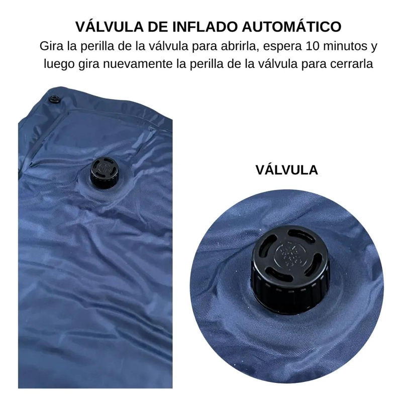 COLCHONETA AUTOINFLABLE CON ESPUMA DE ALTA DENSIDAD Y ALMOHADA INTEGRADA PARA AC - 2