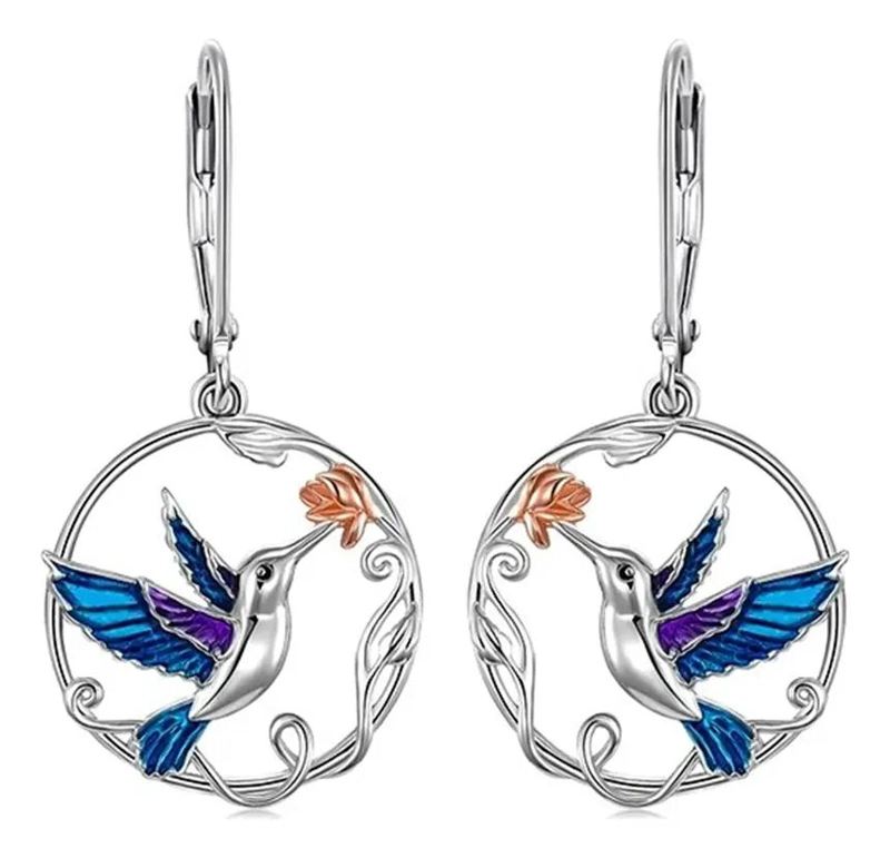AROS COLIBRI EN PLATA FINA 925 PARA MUJER DISEÑO DELICADO - 1