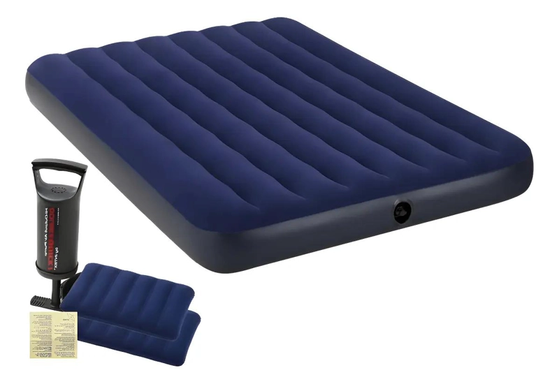 COLCHON INFLABLE PARA DOS PERSONAS CON ALMOHADAS E INFLADOR INCLUIDO - 1