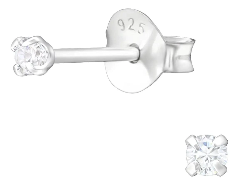 AROS PEQUEÑOS DE PLATA 925 PARA TERCERA PERFORACION CON DISEÑO DE PUNTOS DE LUZ - 1