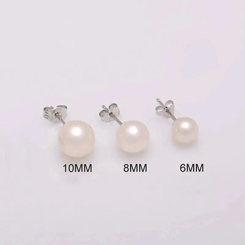 PENDIENTES DE PLATA 925 CON PERLAS Y AROS COLGANTES PARA MUJER - 2