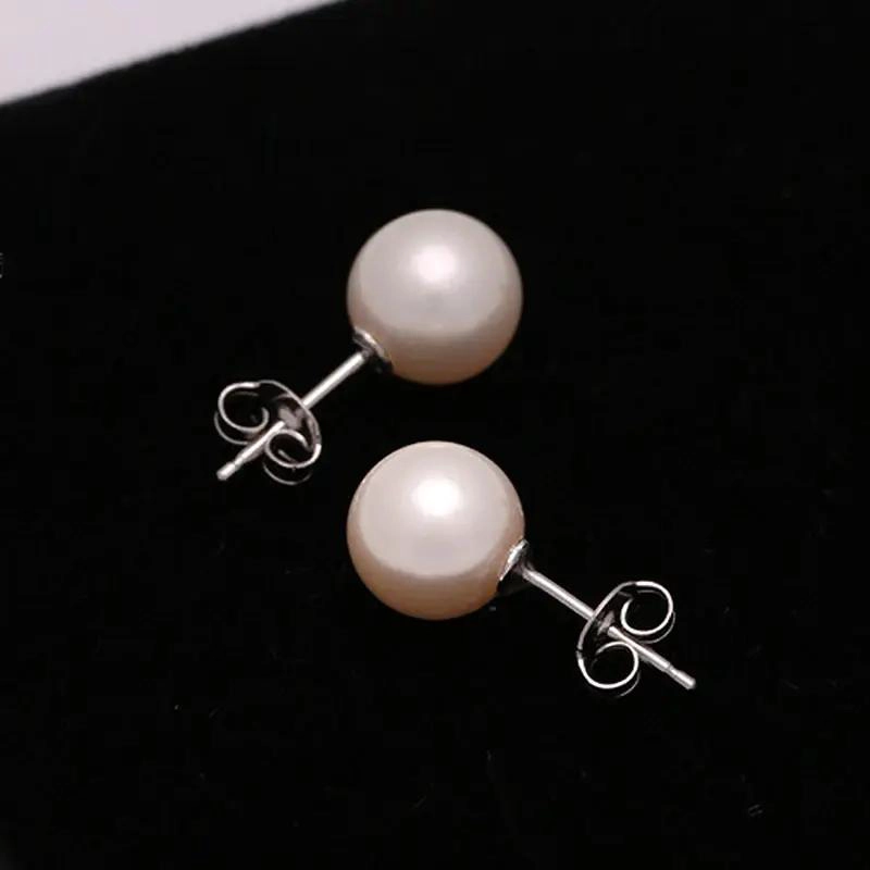 PENDIENTES DE PLATA 925 CON PERLAS Y AROS COLGANTES PARA MUJER - 3