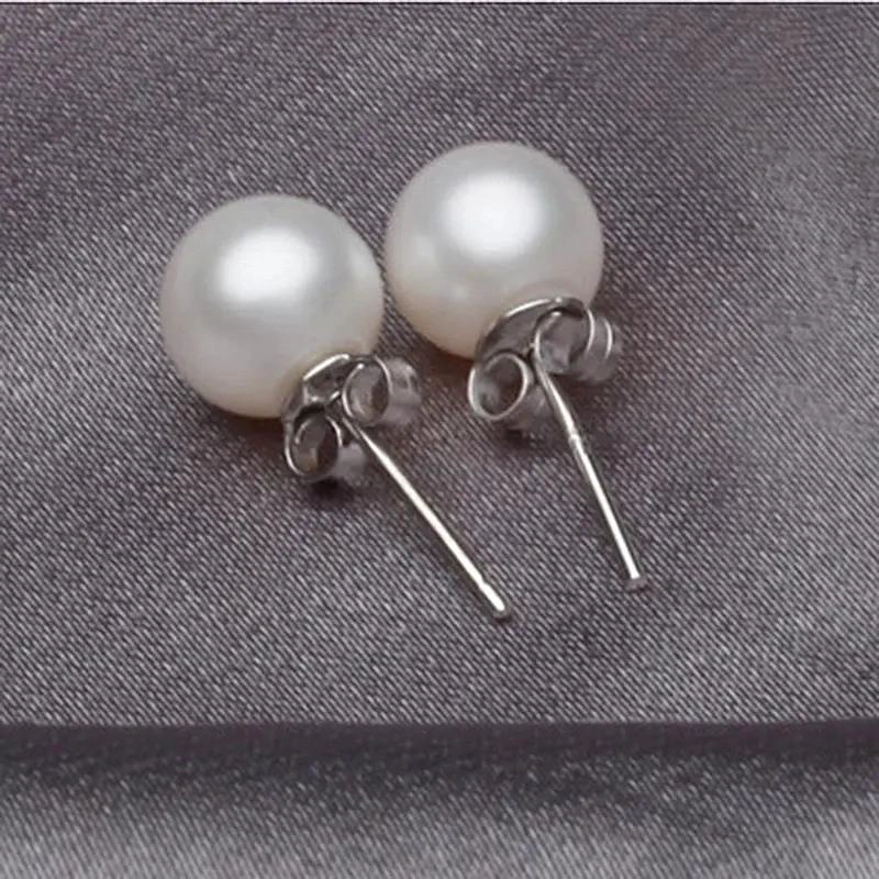 PENDIENTES DE PLATA 925 CON PERLAS Y AROS COLGANTES PARA MUJER - 4
