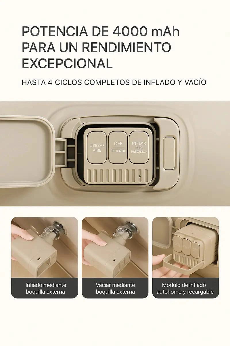 COLCHON INFLABLE INDIVIDUAL CON BOMBA INTEGRADA Y DISEÑO COMPACTO - 2