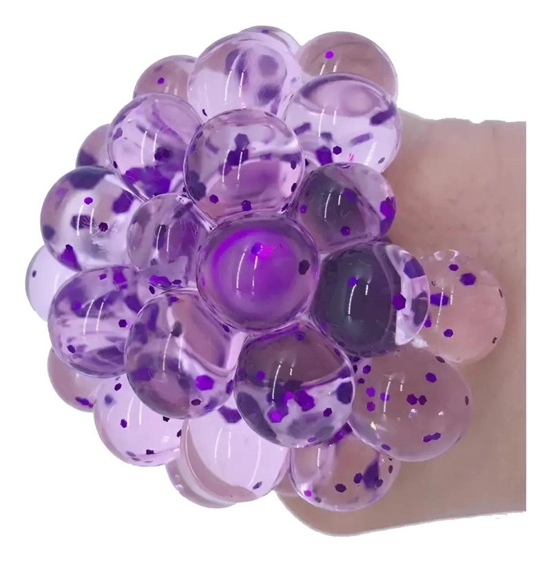 SET DE 12 PELOTAS ANTIESTRE S MULTICOLOR CON MALLA PARA ALIVIAR ANSIEDAD - 1