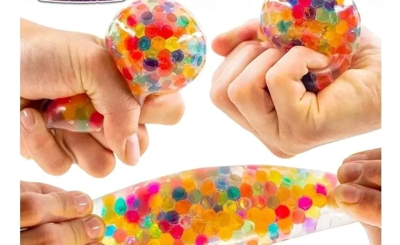SET DE 12 PELOTAS ANTIESTRE S MULTICOLOR CON MALLA PARA ALIVIAR ANSIEDAD - 3