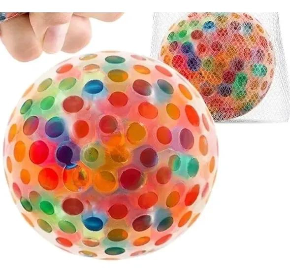 SET DE 12 PELOTAS ANTIESTRE S MULTICOLOR CON MALLA PARA ALIVIAR ANSIEDAD - 4