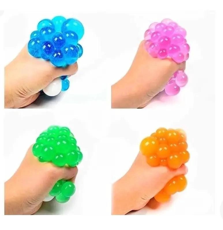 SET DE 12 PELOTAS ANTIESTRE S MULTICOLOR CON MALLA PARA ALIVIAR ANSIEDAD - 5