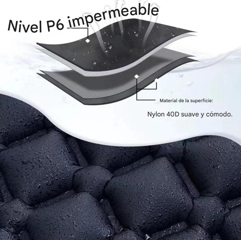 COLCHON INFLABLE PORTATIL DOBLE ULTRALIGERO PARA ACAMPAR Y DORMIR - 3