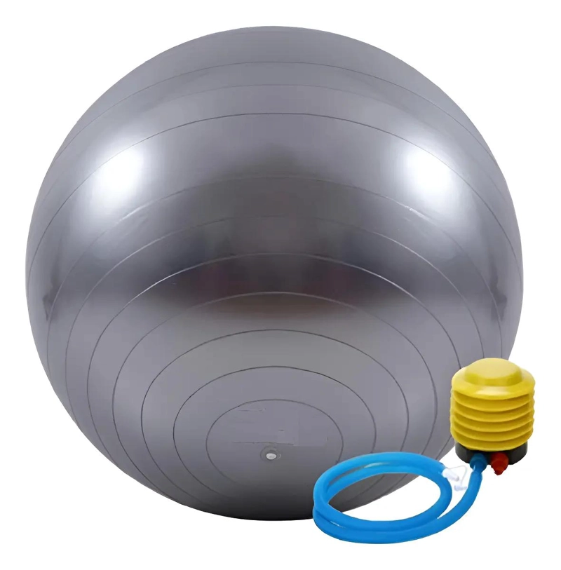 BALON DE PILATES ANTIEXPLOSION DE 75 CM EN COLOR GRIS - 1