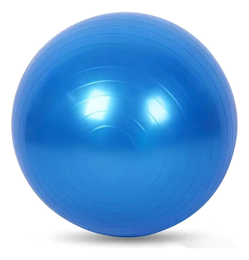 PELOTA PARA YOGA Y PILATES CON INFLADOR DE 55 CM EN COLOR AZUL - 1