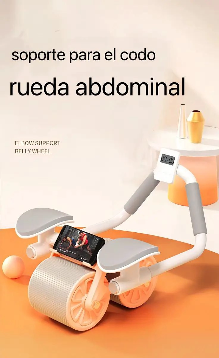 RUEDA ABDOMINAL CON SOPORTE PARA CODOS, COLCHONETA Y BANDA DE RESISTENCIA - 5