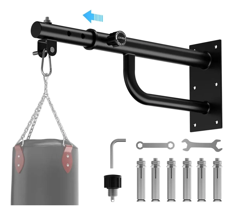SOPORTE ESTIRABLE PARA SACO DE BOXEO COLGANTE EN PARED CAPACIDAD 150KG - 1