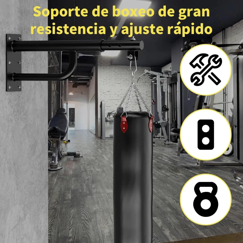 SOPORTE ESTIRABLE PARA SACO DE BOXEO COLGANTE EN PARED CAPACIDAD 150KG - 4