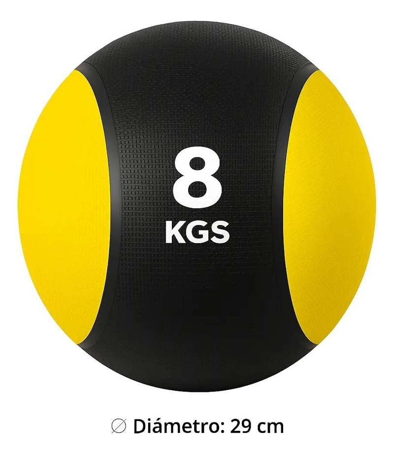 BALON DE PESO CON REBOTE 8 KG PARA ENTRENAMIENTO FUNCIONAL Y CROSSFIT - 1