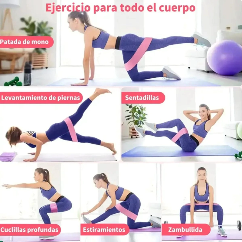 SET COMPLETO DE BANDAS ELASTICAS Y ANILLO PARA YOGA Y PILATES - 3