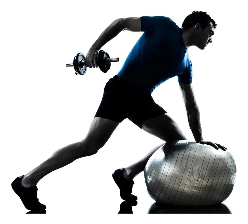 PELOTA DE PILATES Y YOGA PARA EJERCICIO DE 65 CM EN COLOR AZUL - 2