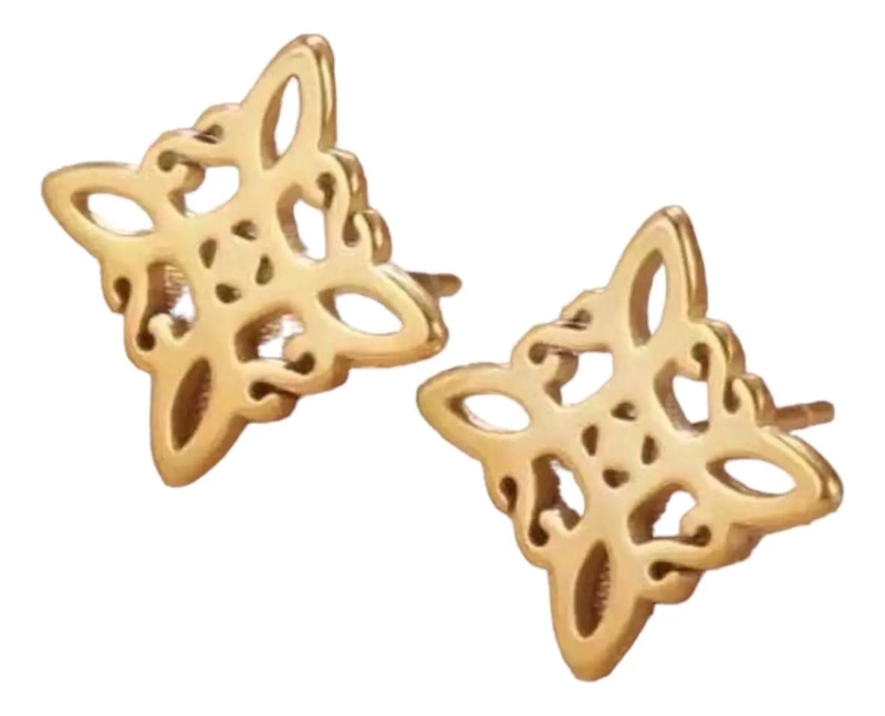 AROS DE ACERO CON DISEÑO DE NUDO DE BRUJA PARA PROTECCION - 1